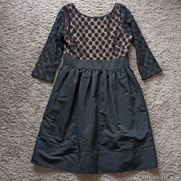 NWT Eliza J Black Polka Dot Long Sleeve Dress - Picture 1 of 9